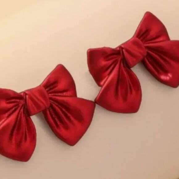 NWT, Red Bow Stud Earrings - Picture 1 of 1